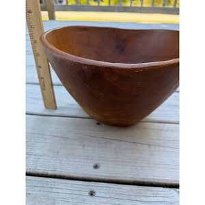 Vintage Dolphin Genuine Teakwood Bowl Handmade Thailand Mid Century Modern 10in
